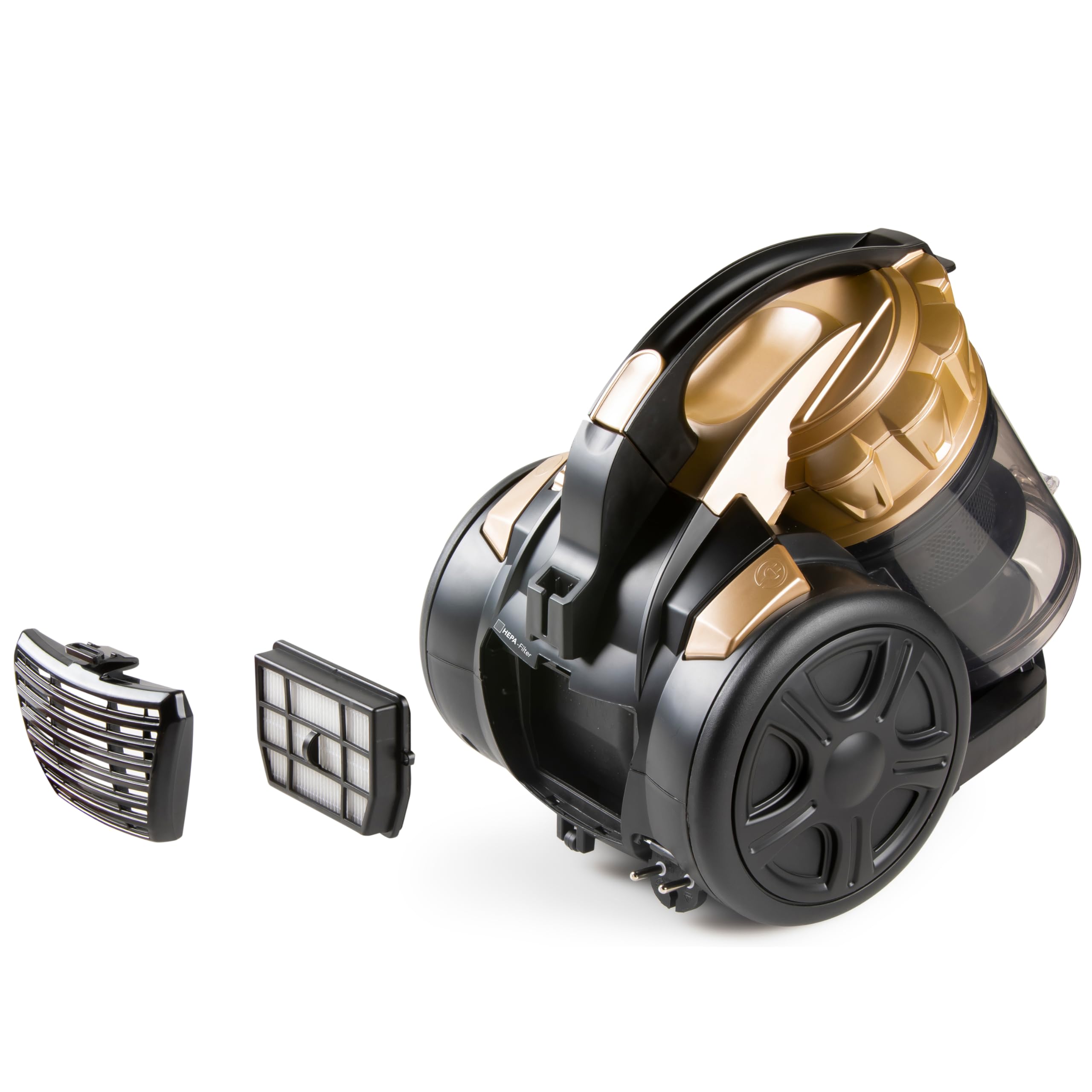 Domo DO7297S - Aspiradora sin Bolsa - Multiciclón - 2,5 L - 700 W - Dorado/Negro