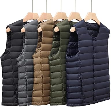 50 Off ベスト 冬用 メンズ ダウンベスト チョッキ 無袖ダウンジャケット 暖か 薄手 立ち襟 ホワイトダックダウン80 軽量 ノースリーブ ダウンベスト カラー ブラック Panero Shop