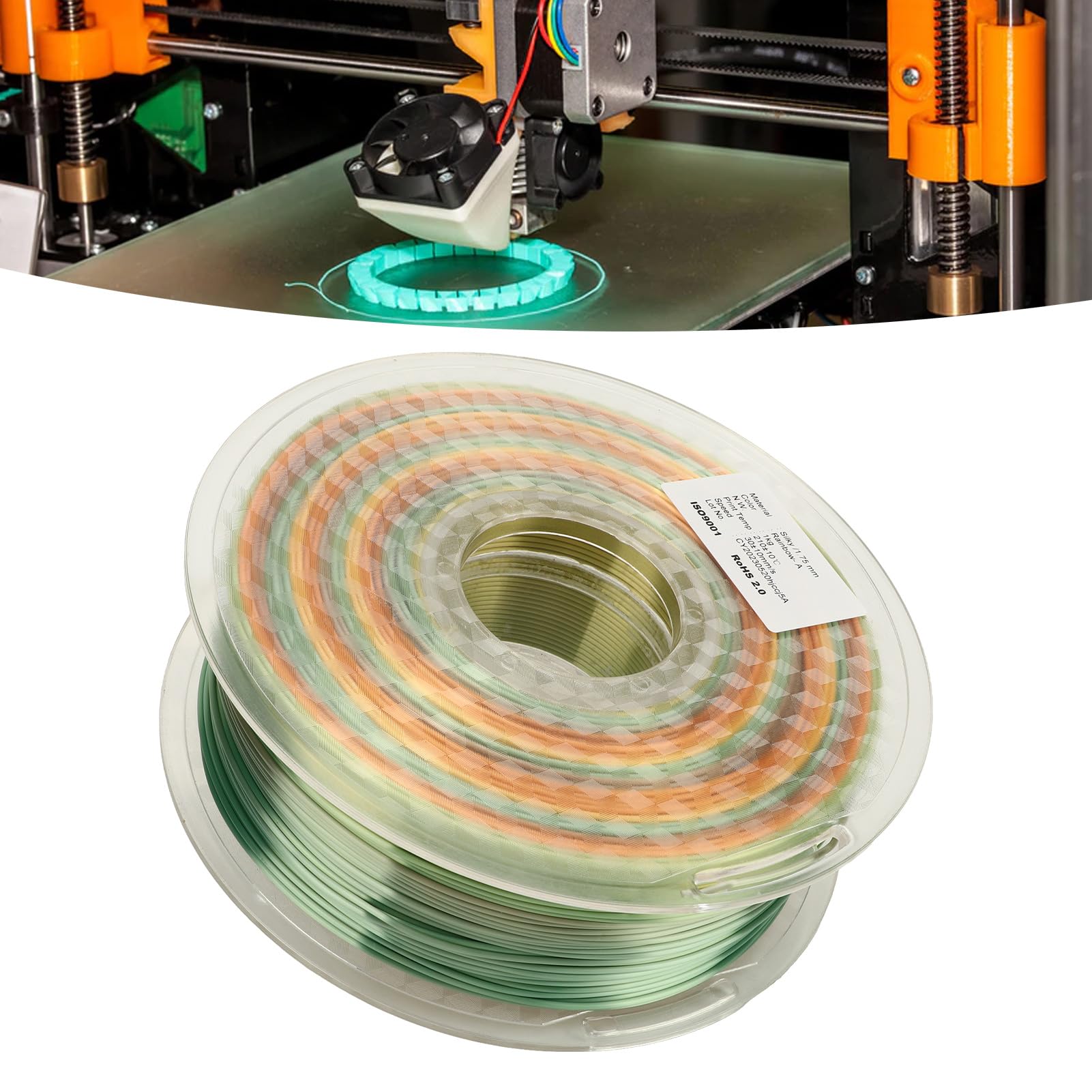 Wielokolorowy włókno do drukarki 3D Rainbow Silk Silk Mocne, gładkie, wielokolorowe materiały eksploatacyjne do druku gradientowego