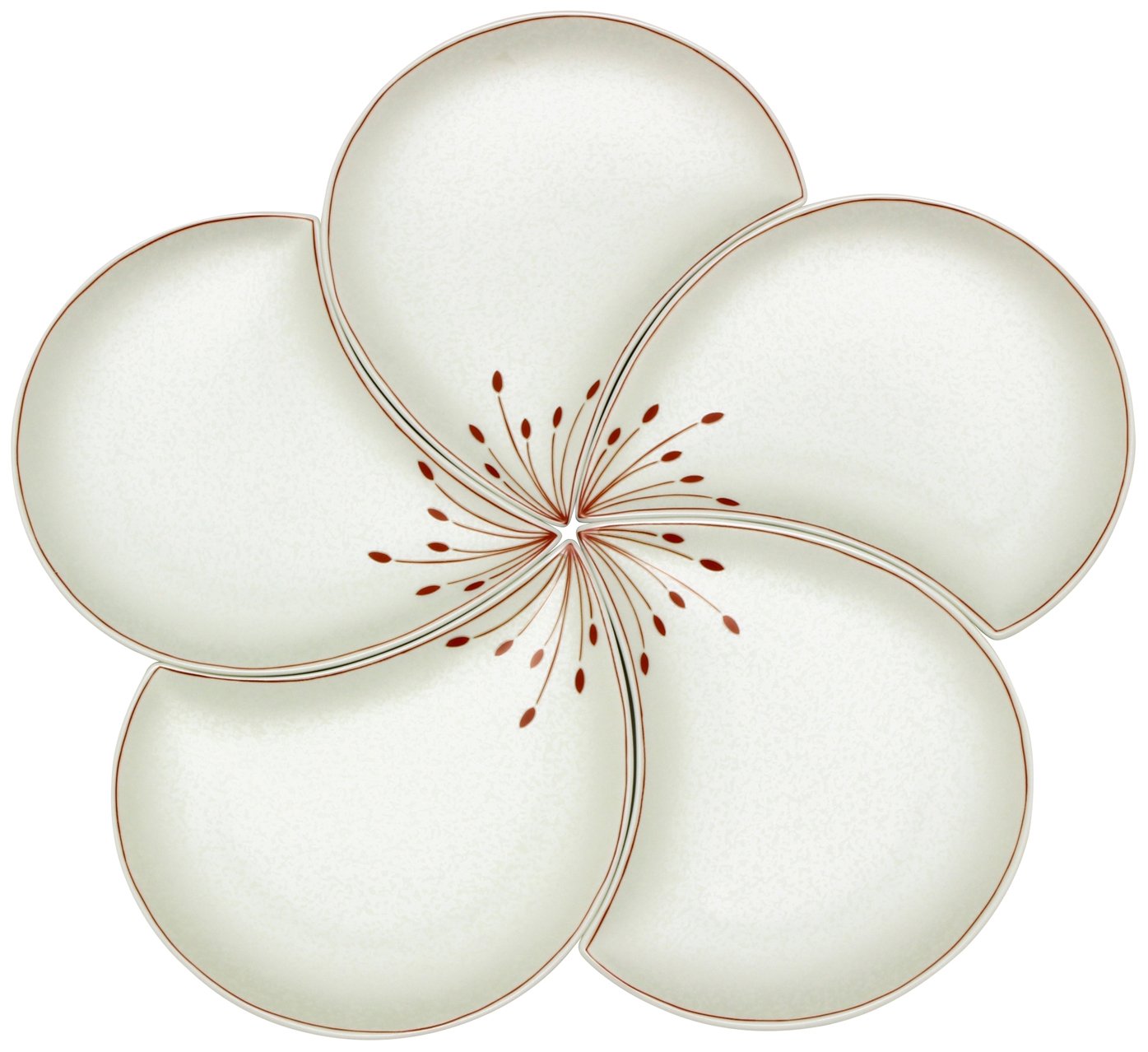 有田焼 幸窯 梅花びら 銘々皿 5枚セット 曙釉銀彩 97907 