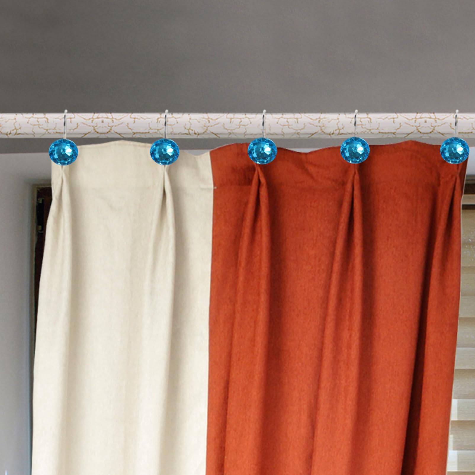 HAPINARY 12pcs Shower Curtain Hook Retro Curtain Hooks Shower Curtain Rod Hooks Curtain Hangers Bathroom Hook Hooks for Bathroom Curtains Curtain Hooks for Drapes Hooks for Shower Curtain