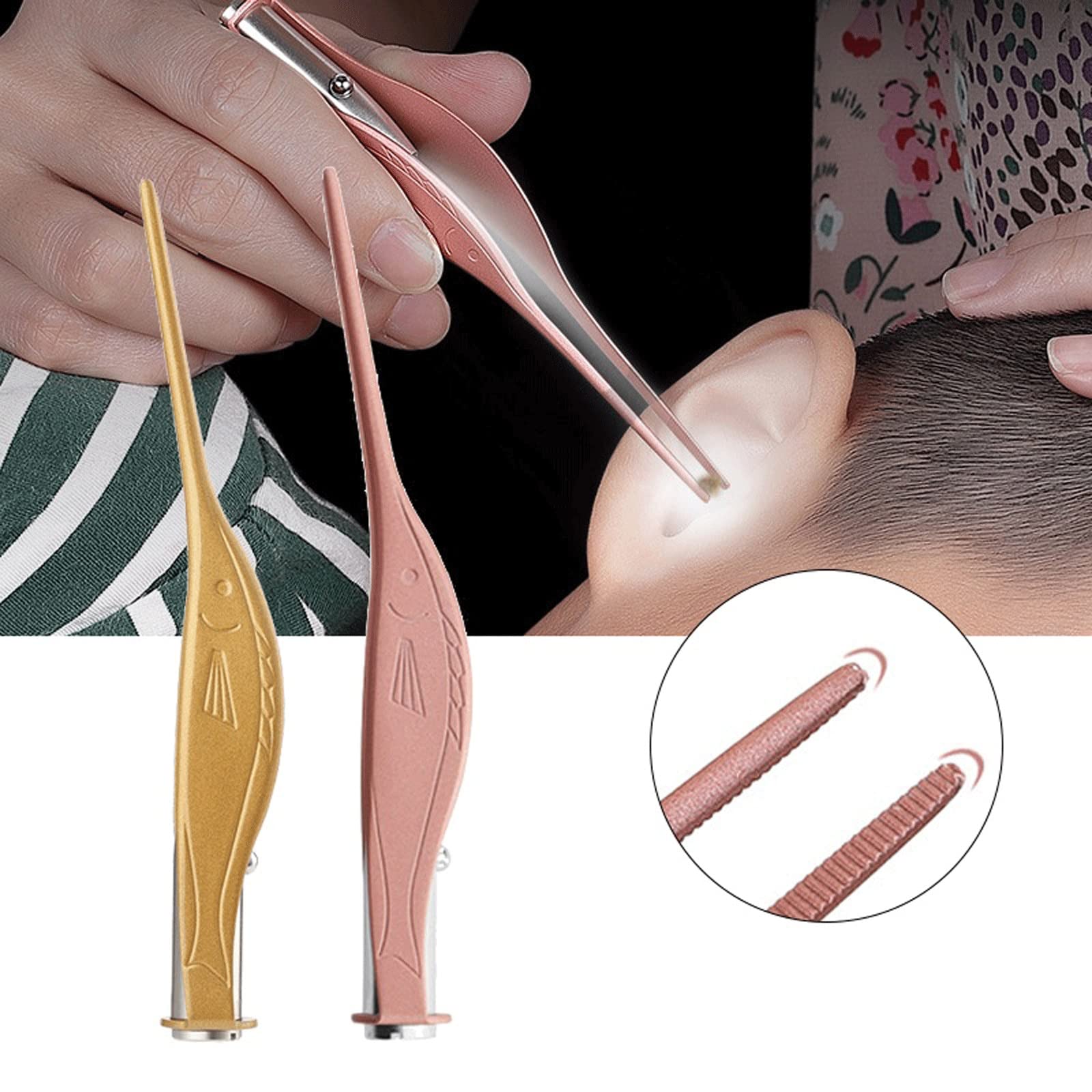 Produits d'élimination du cérumen Nettoyeur d'oreille Outil d'élimination du cérumen Lampe de Poche Cure-Oreille Nettoyage des Oreilles Dis