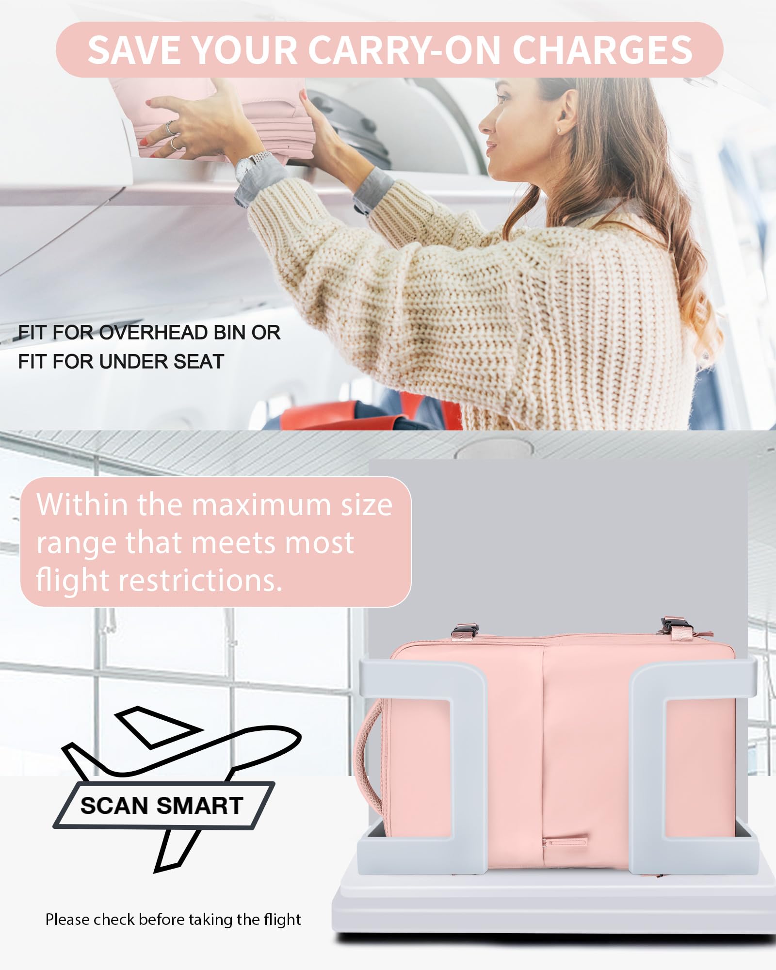 SZLX Zaino Ryanair 40x30x20 Sottovuoto Zaino da Viaggio 40x30x20 Wizzair Bagaglio a Mano 40x20x25 Borse da Cabina per Easyjet 45x36x20 Donna con USB Adatto a PC da 14 Pollici, Valigia con Sottovuoto