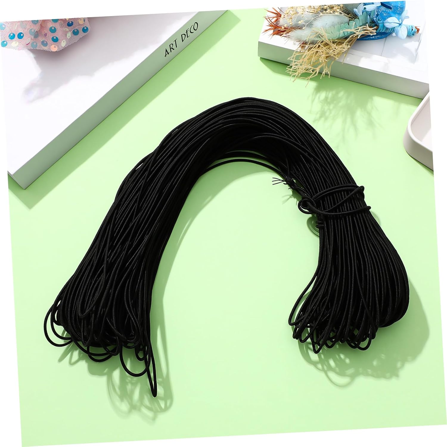 100m DIY Stretch Band Elastic Cord Round String for Mask Making Elastic Bands Stretchy String