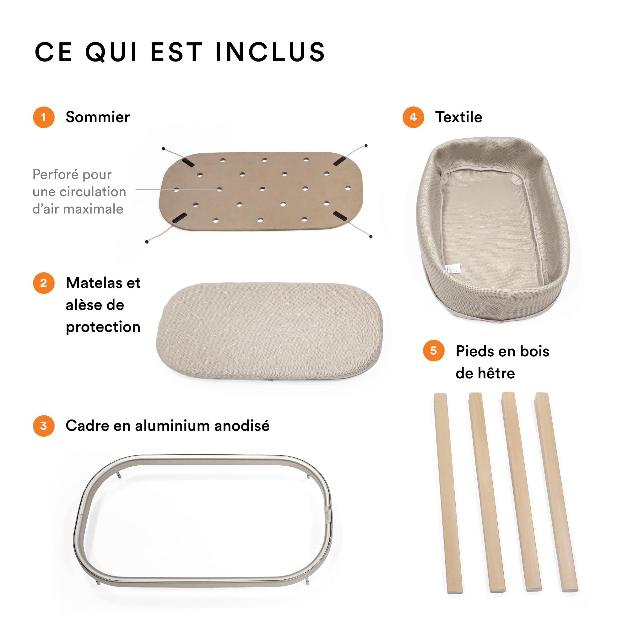 Berceau bébé Snoozi beige sable - Stokke