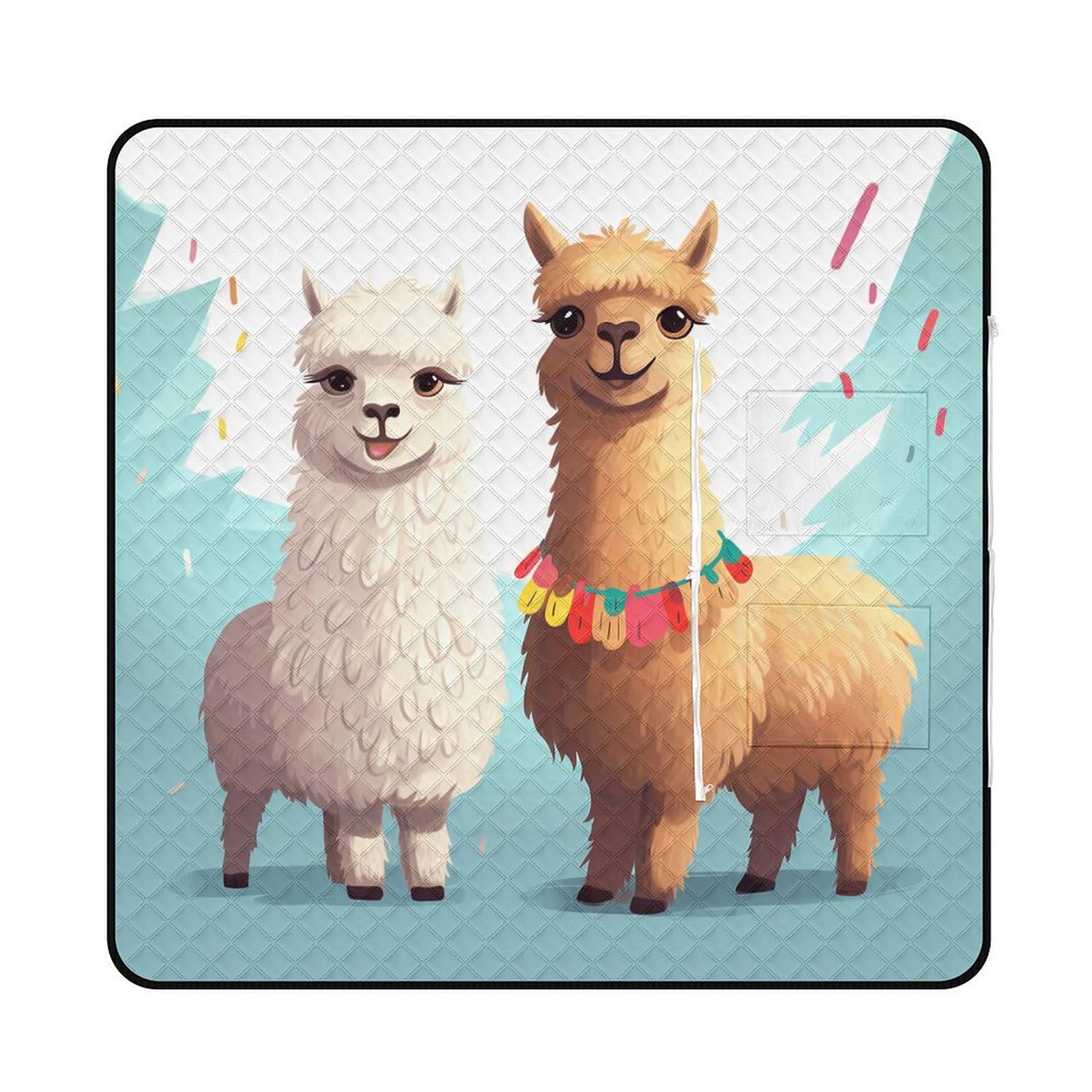 Tapis de pique-nique portable lama pliable pour plage et intérieur