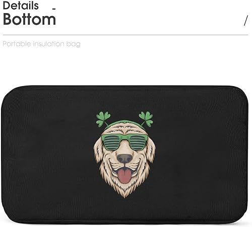 Miniatura 4 de Bolsa de almuerzo con diseño de cabeza de perro, para el día de San Patricio, con aislamiento, bolsa de mano, bolsa de comida para mujeres y hombres