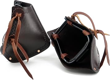 Jeereal Western Saddle Pair Tapadero Stirrups 4.75", Handmade Tooled Heavy Duty Saddle Leather