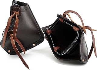 Jeereal Western Saddle Pair Tapadero Stirrups (4.75"), Handmade Tooled Heavy Duty Saddle Leather