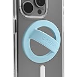 Magnetic Silicone Phone Grip Soft Finger Loop Holder for MagSafe Cases and iPhones (Light Blue)