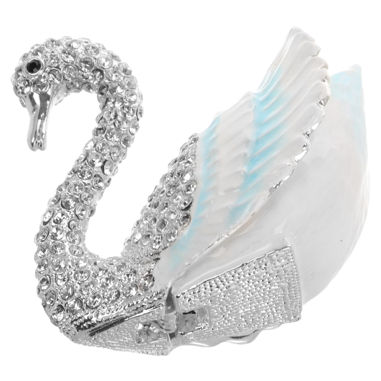 Boîte à bijoux cygne en alliage et cristaux de luxe pour décoration raffinée