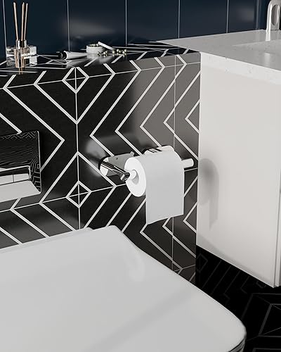 Miniatura 2 de WZKALY Soporte de papel higiénico cromado autoadhesivo o montado en la pared, acero inoxidable SUS304 resistente al óxido, soporte para rollo de