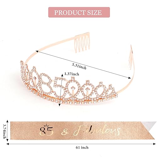 Miniatura 135 de CIEHER Juego de corona de cumpleaños 50 + banda de 50 y fabulosa banda + pin de perlas, tiara, regalos de 50, decoraciones para mujeres amigas