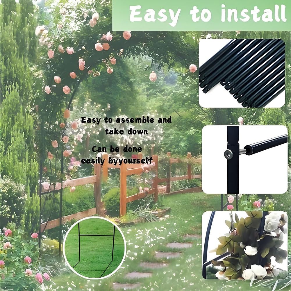 Solidny metalowy łuk różany – zewnętrzna kratka ogrodowa biała pergola łuk na wesela wytrzymały 0,8 m do 3,5 m opcje idealne do roślin pnących i dekoracji