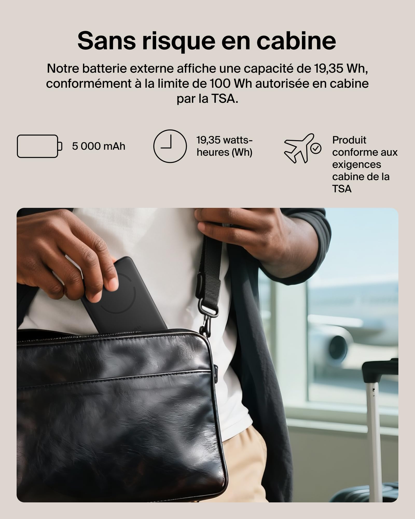 Belkin BoostCharge Slim Batterie Externe Magnétique 5K Et Béquille - Noir