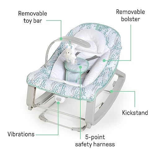 Miniatura 3 de Ingenuity Keep Cozy 3 en 1 Grow with Me - Asiento de gorila vibrante para bebé y mecedora de bebé a niño pequeño abeto recién nacido y más Burst,
