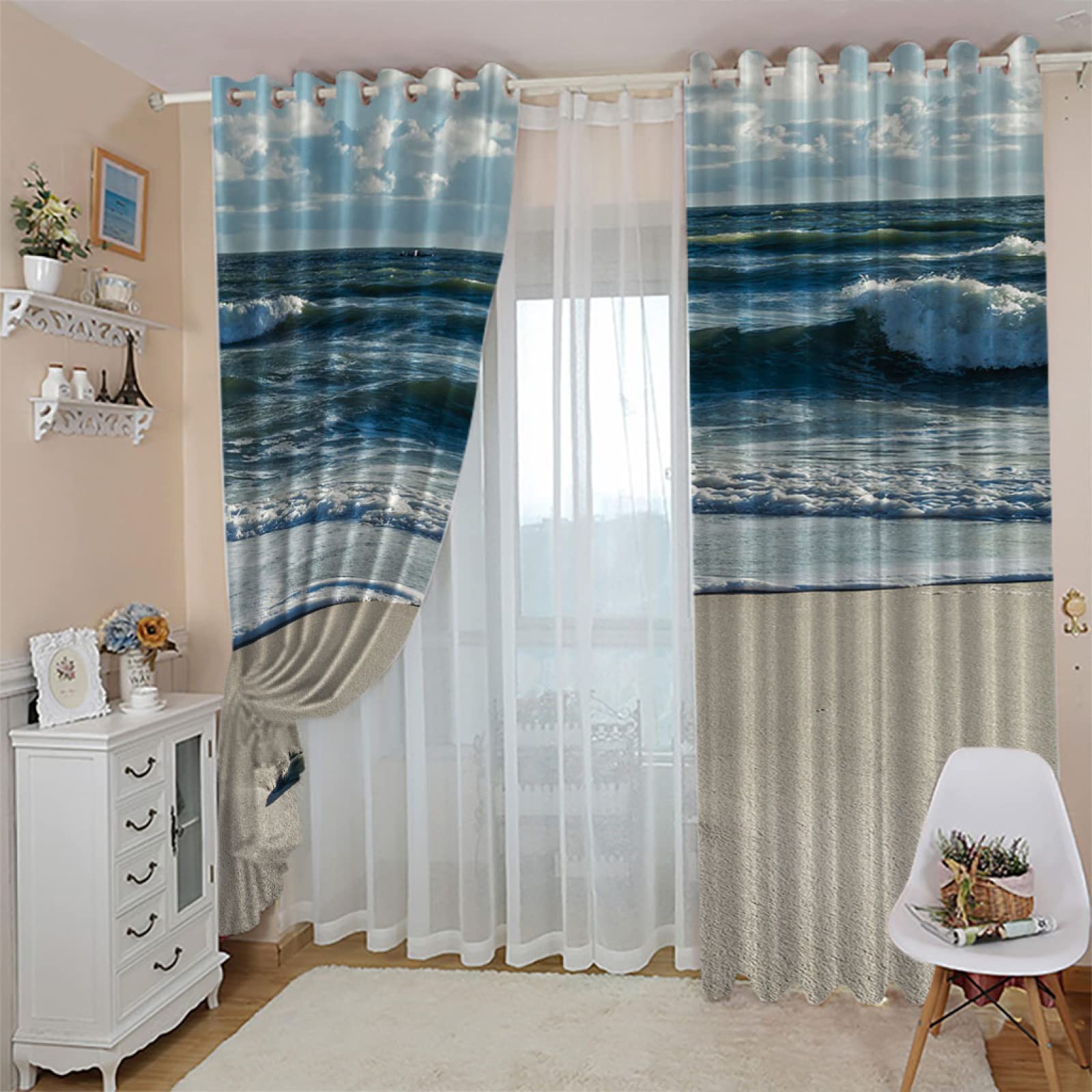 Tende Per Interni Isolanti Termiche 2 Pezzi 200x160Cm 3D Stampa