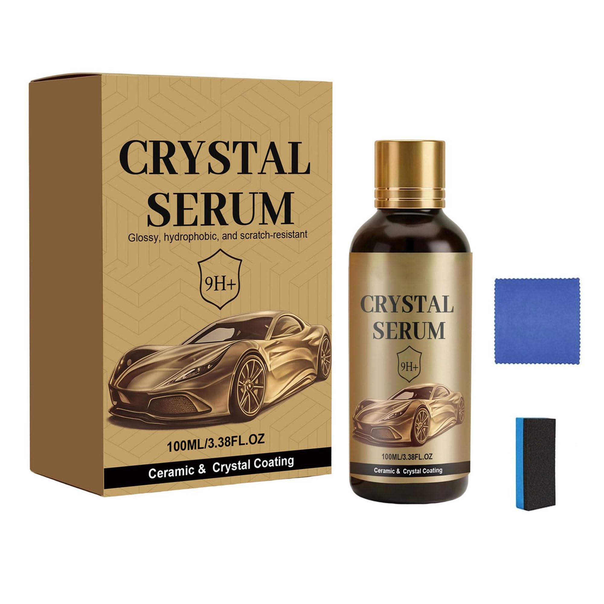 2Pcs PTZ Crystal Serum–2026 New Model Advanced Graphene Ceramic Coating for Cars 100ML, 9H Graphene Coating for Auto Car Detailing, Coat Restore for Paint, Glass & Wheel