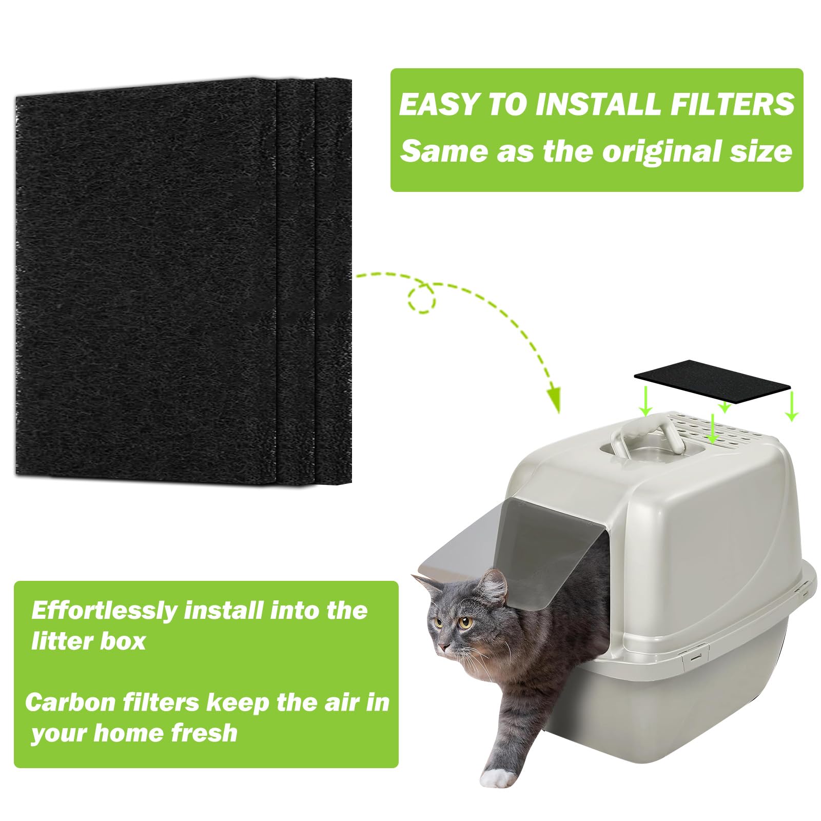 Air Purifier Charcoal Filter Litter Box Cat Litter Box Filter Pack