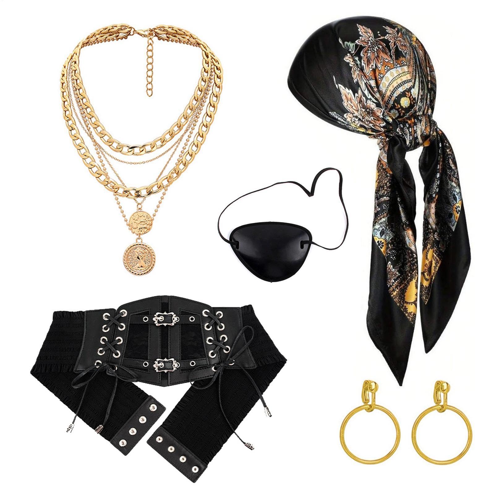 Kostium Pirata Halloweenowy Średniowieczny Strój Cosplay Retro Z Paskiem | Piracki Kostium Renesansowy na Szkolne Imprezy, Karnawał, Występy, Nawiedzony Dom, Rekwizyt do Zdjęć, Cosplay, Halloween