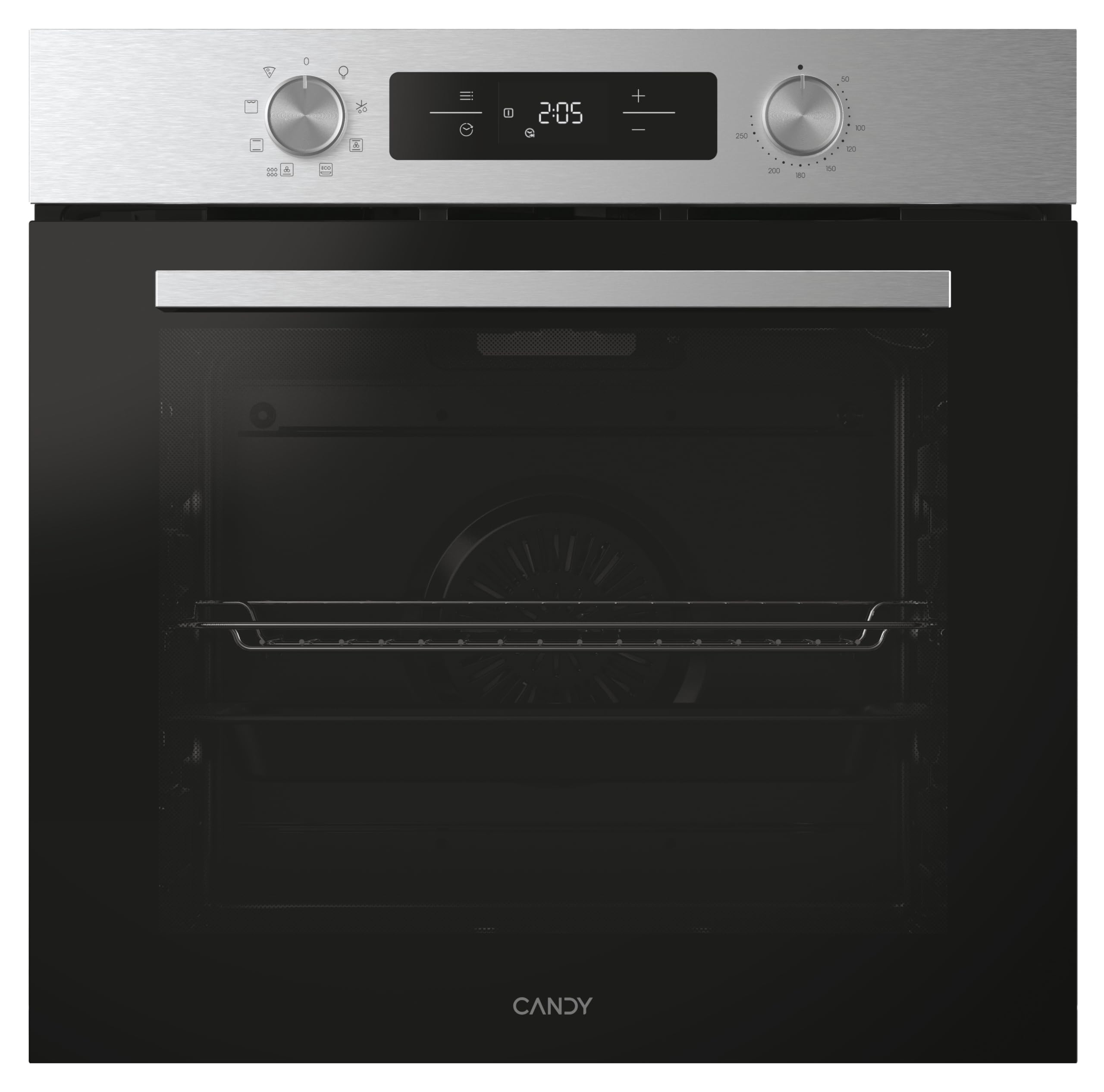 CANDY Bake 600 CA6 N1T1HTX Multifunction Oven, 71L, WIFI Connectivity, 1 Tray and 1 Grid, Hydrolytic Cleaning, 9 Functions, Display Basic UX, Double Glass Door, Black and Stainless Steel