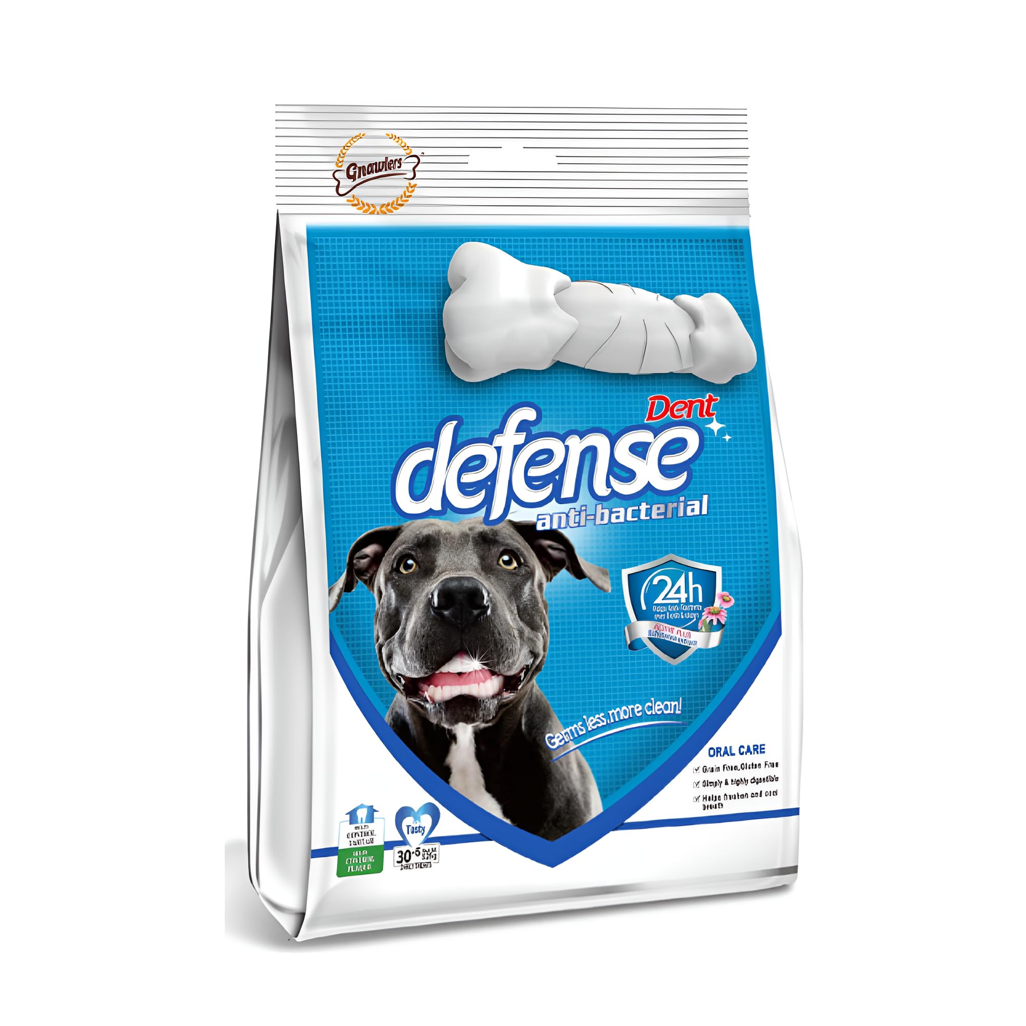 Dent Defense Anti Bacterial, Dental Chew Bone for Dogs Medium, 525 g