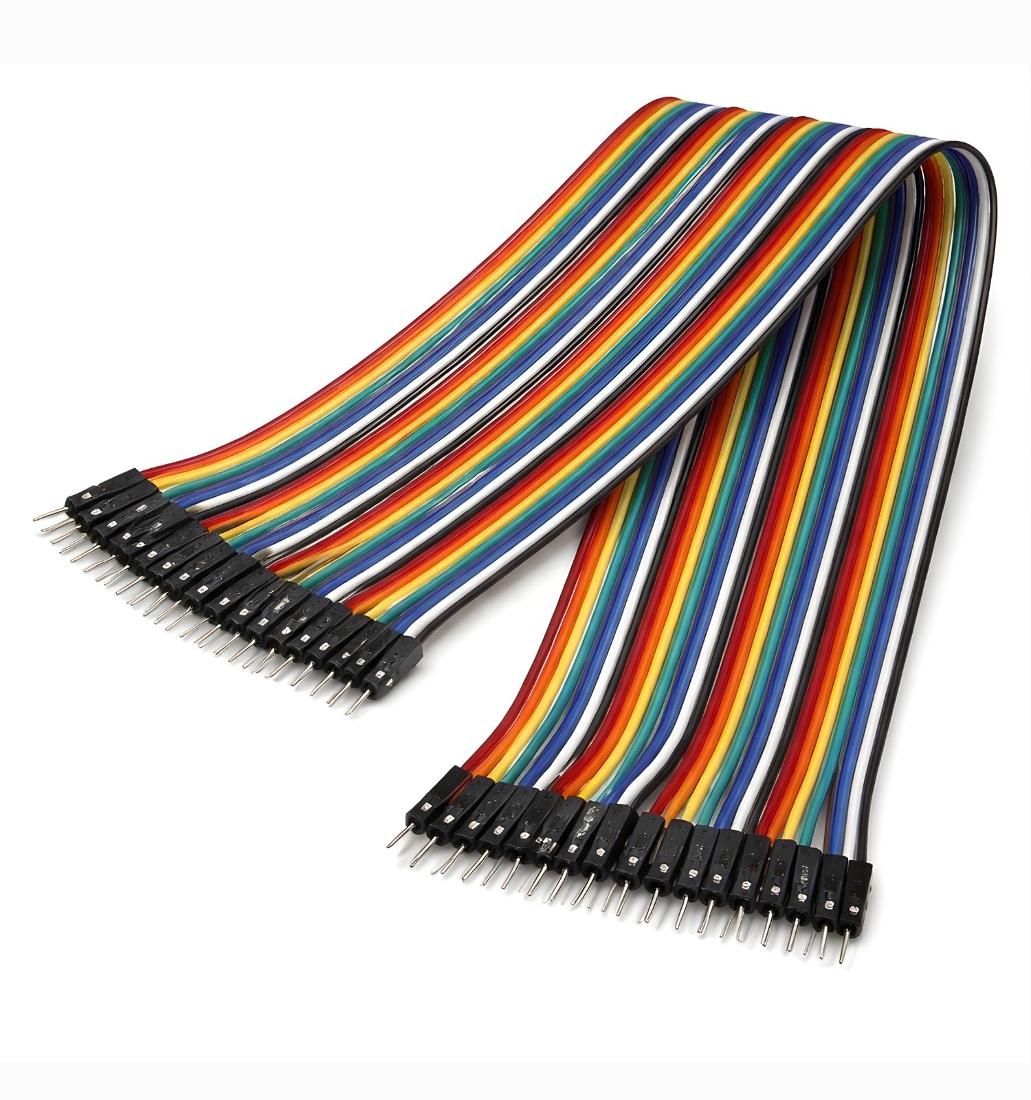 ROBOWAY 40pcs Male to Male Jumper Wires 20cm – Dupont Breadboard Ribbon Cable Set for Development Board, Electronics Prototyping & DIY Projects-image-27