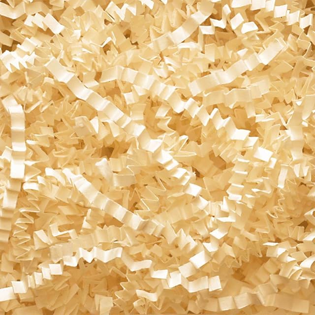 Cream Coloured Luxury Shredded Paper Shred Zigzag/Crinkle Cut for Gift Box/Hamper Fill 3-4mm Wide Cut (1kg)