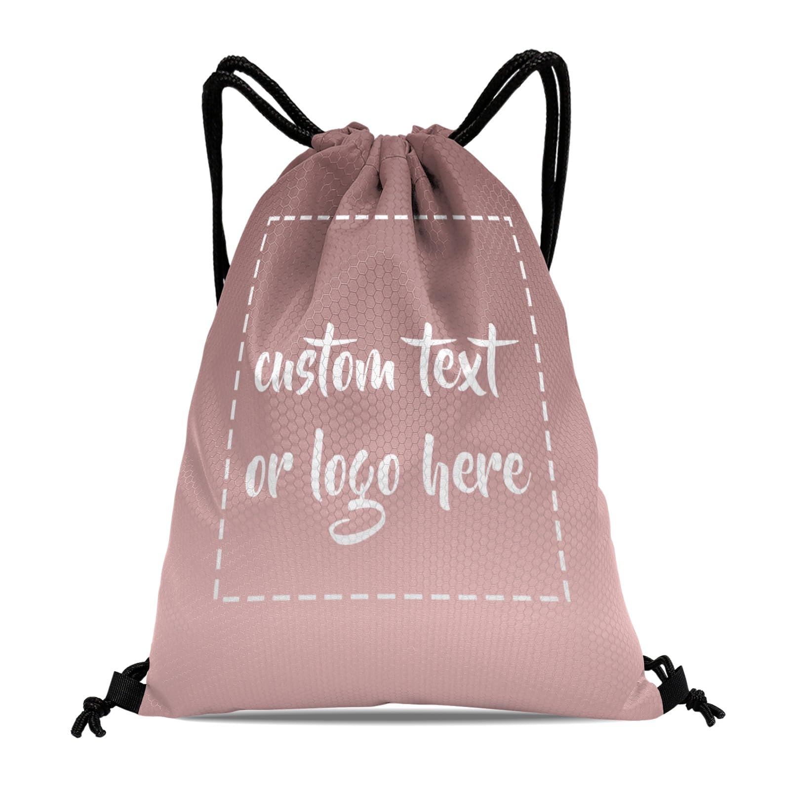 Custom Drawstring Bags with Logo Name Text Oxford Cloth Personalized Drawstring Backpack Waterpoof Customized Drawstring Pockets Cinch Sack for Gym, Outdoor, Indoor, Sports, 1 Pack