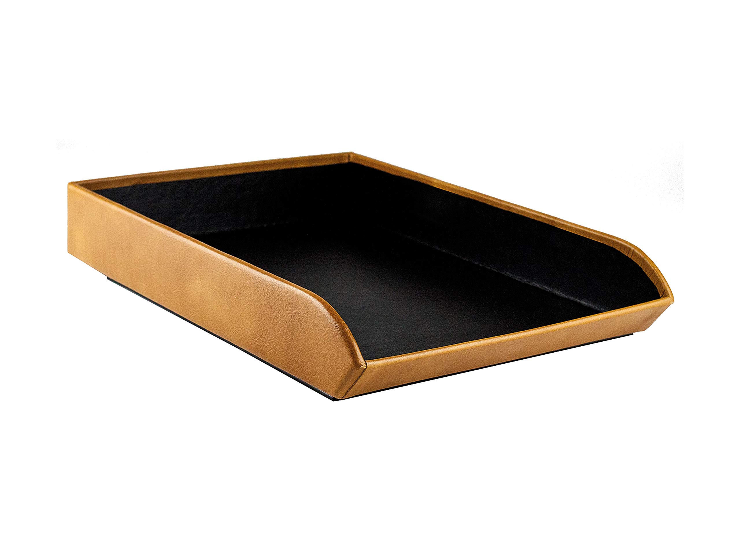 DELMON VARONE - Briefablage DIN A4 aus Premium Leder Vintage Anilin braun, Schreibtisch Organizer als Ablage für Dokumente, Briefe, Akten und Zeitungen, Elegante Dokumentenablage in Echtleder für Büro