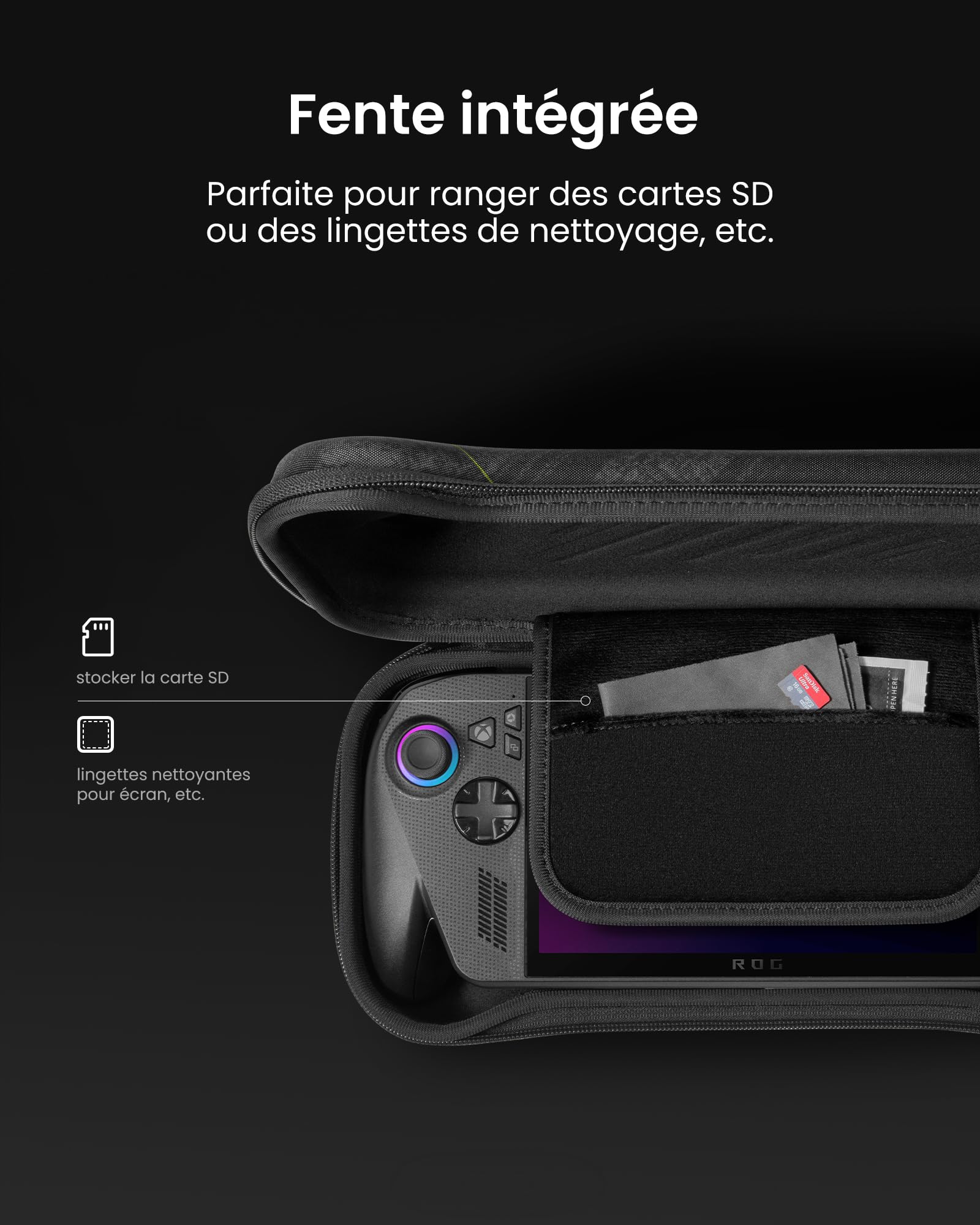 tomtoc Étui de Transport Compatible avec ASUS ROG Xbox Ally / Xbox Ally X 2025, Slim Housse de Protection, Sac Rigide Portable, Case Léger pour Le Voyage, Cadeau Noël