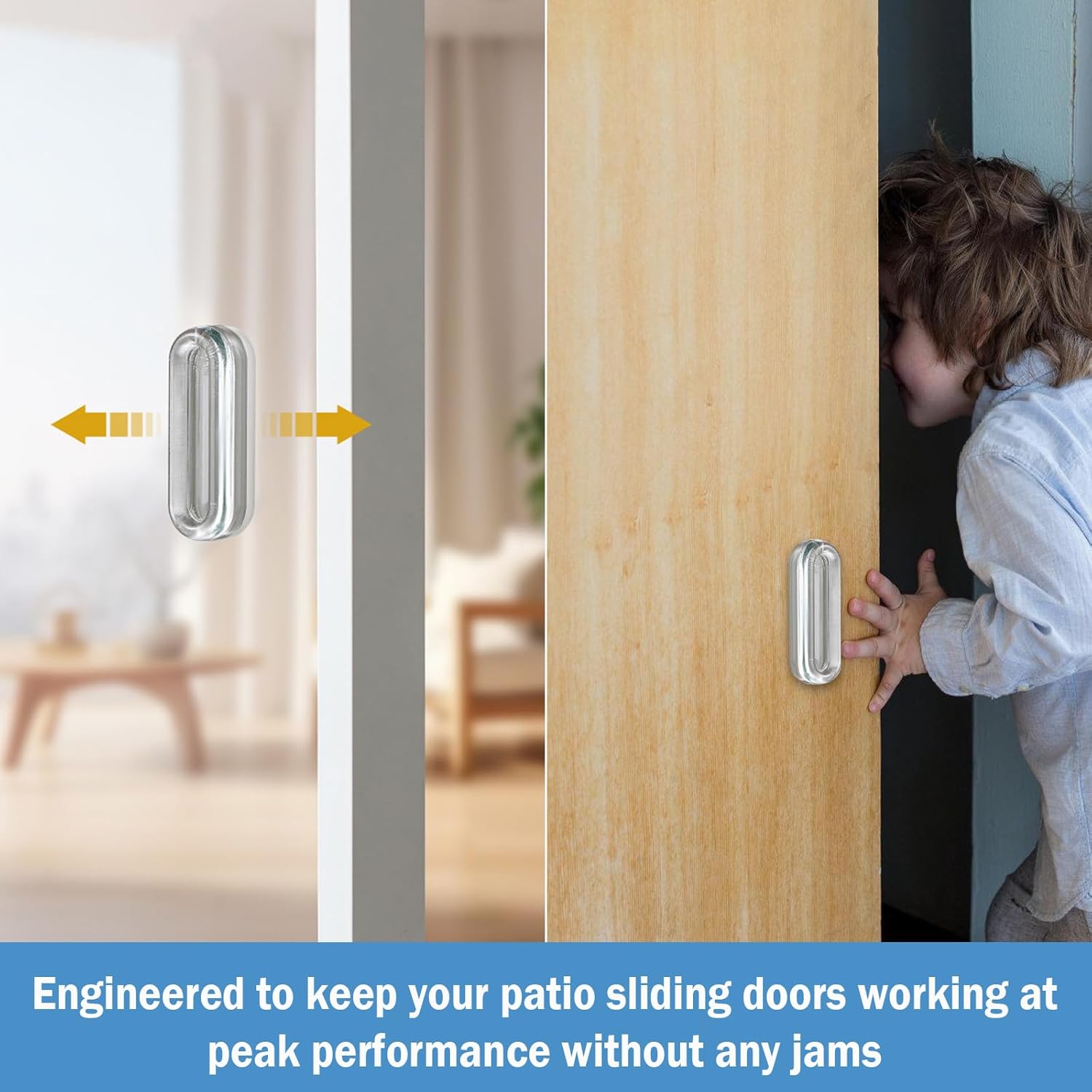 4 Pcs Clear PU Self-Adhesive Recessed Finger Pulls - Oval Sliding Door Handles, Instant Handle for Glass Doors, Windows, Drawers & Cabinets - Image 5