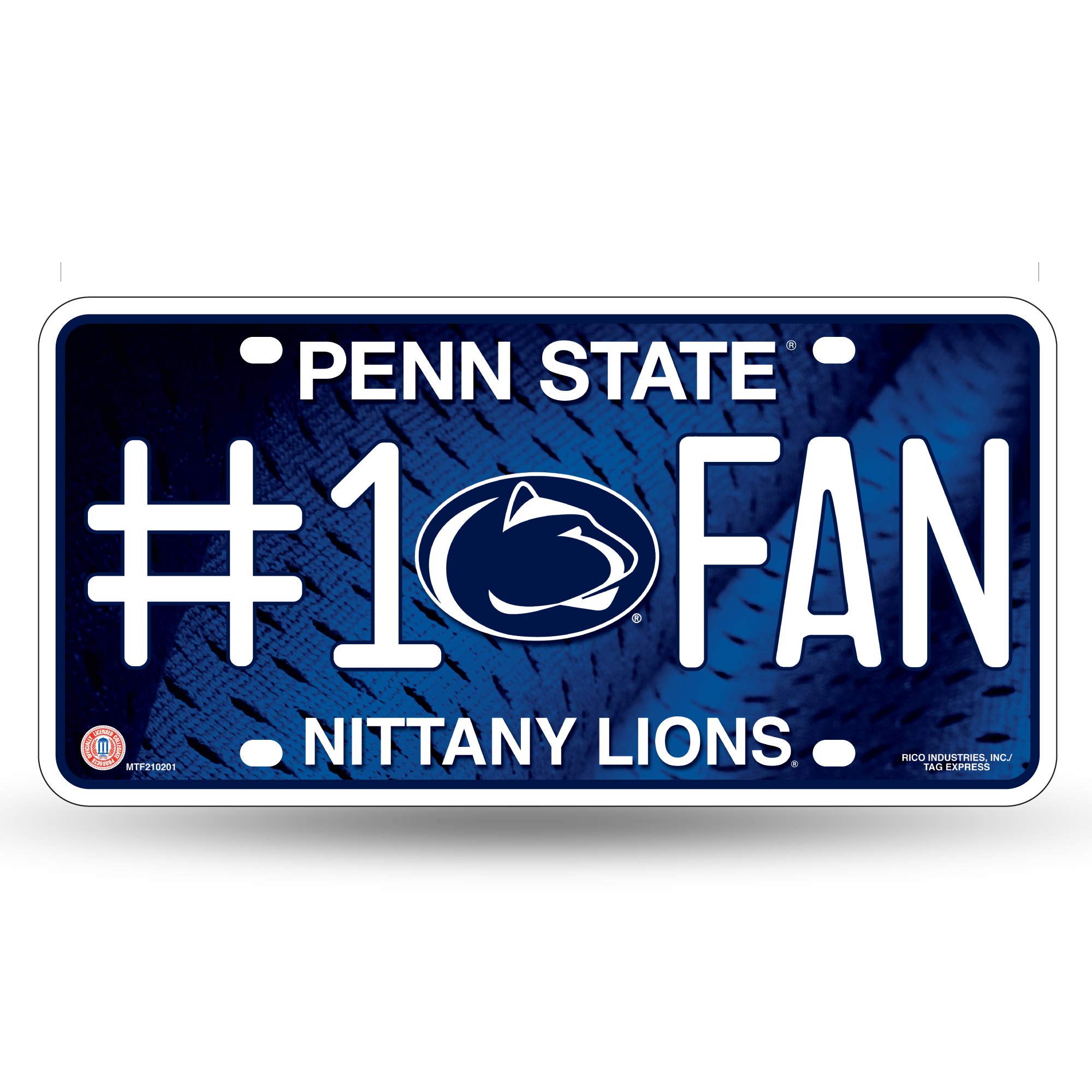 Rico Industries NCAA Penn State Nittany Lions #1 Fan Metal License Plate Tag