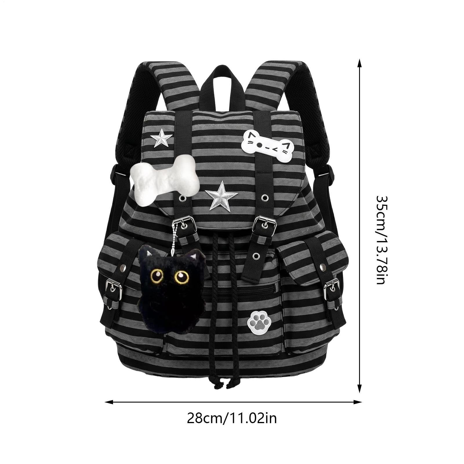 Zaino Scolastico da Ragazze Fibbia magnetica a stella con charm gatto e