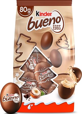 Kinder Bueno Mini Chocolate Eggs; Christmas Chocolate for Sharing; 1 Bag 80g