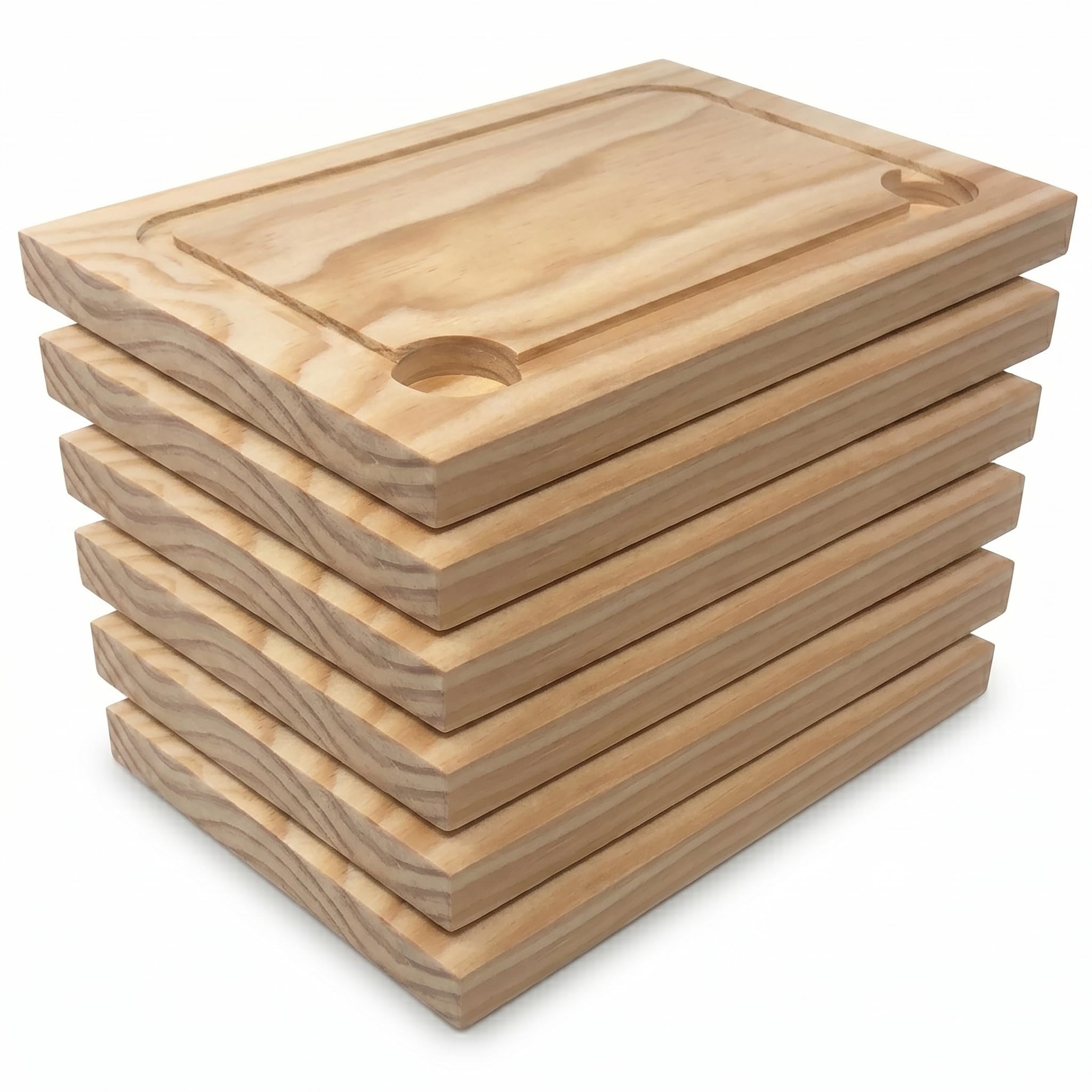 Set da 6 Piatti in Legno - Rettangolari - Piatti per Servire Pizza, Carne, Pollo - Tavoli Set - 30 x 20 cm