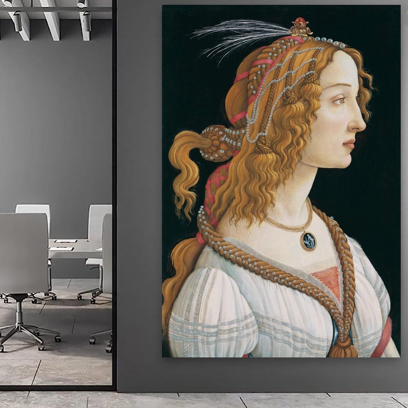 Generisch Sandro Botticelli's Retrait of A Woman Poster Canvas Poster Impresión artística 20 x 30 pulgadas