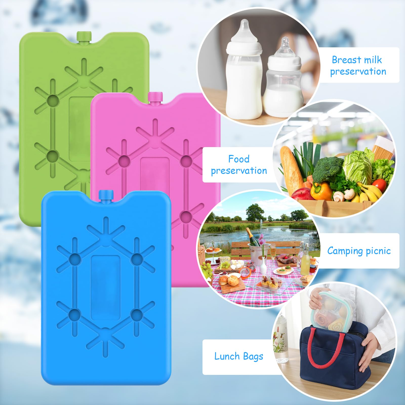 JOKILY Borsa refrigerante, per frigo, per frigo, per frigo, per frigo, extra sottile, capacità di raffreddamento per viaggi, campeggio