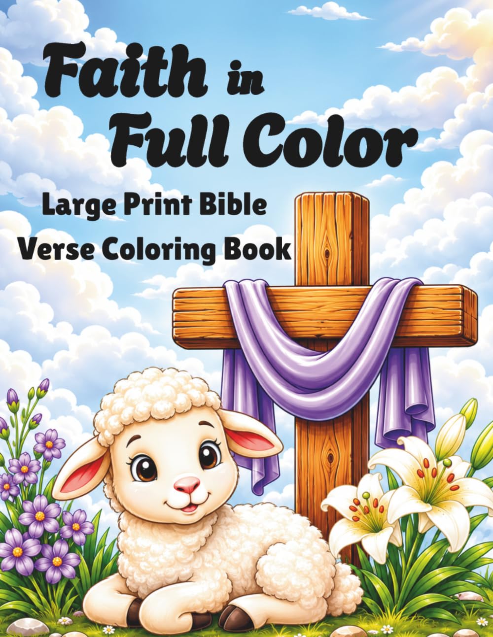 Faith in Full Color: Large Print Bible Verse Coloring Book: 50 Bible Verses & Coloring Pages - Color. Reflect. Be Encouraged.