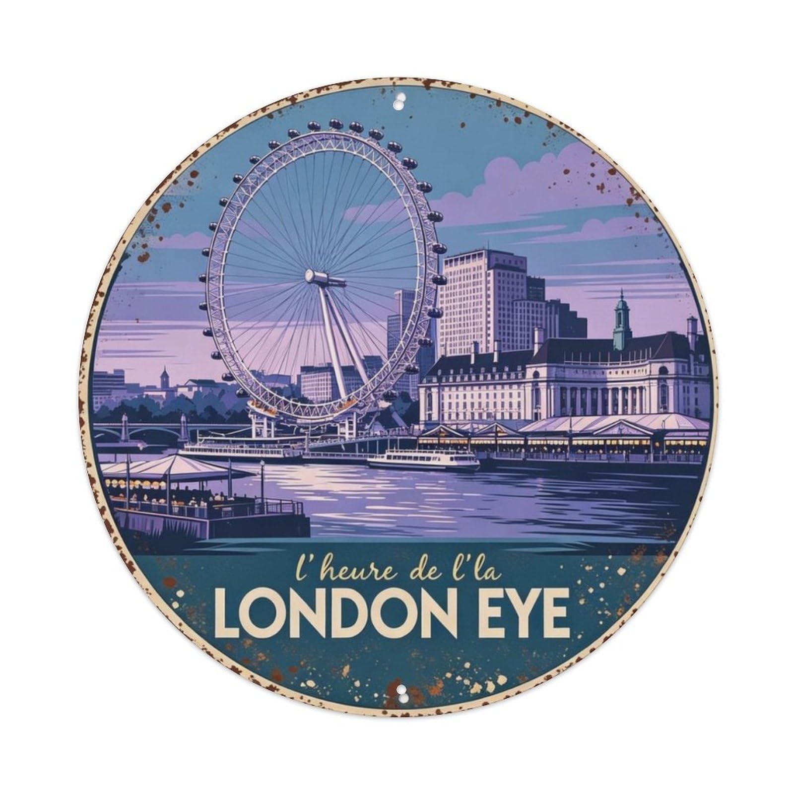 London Eye Metal Tin Sign Plaque