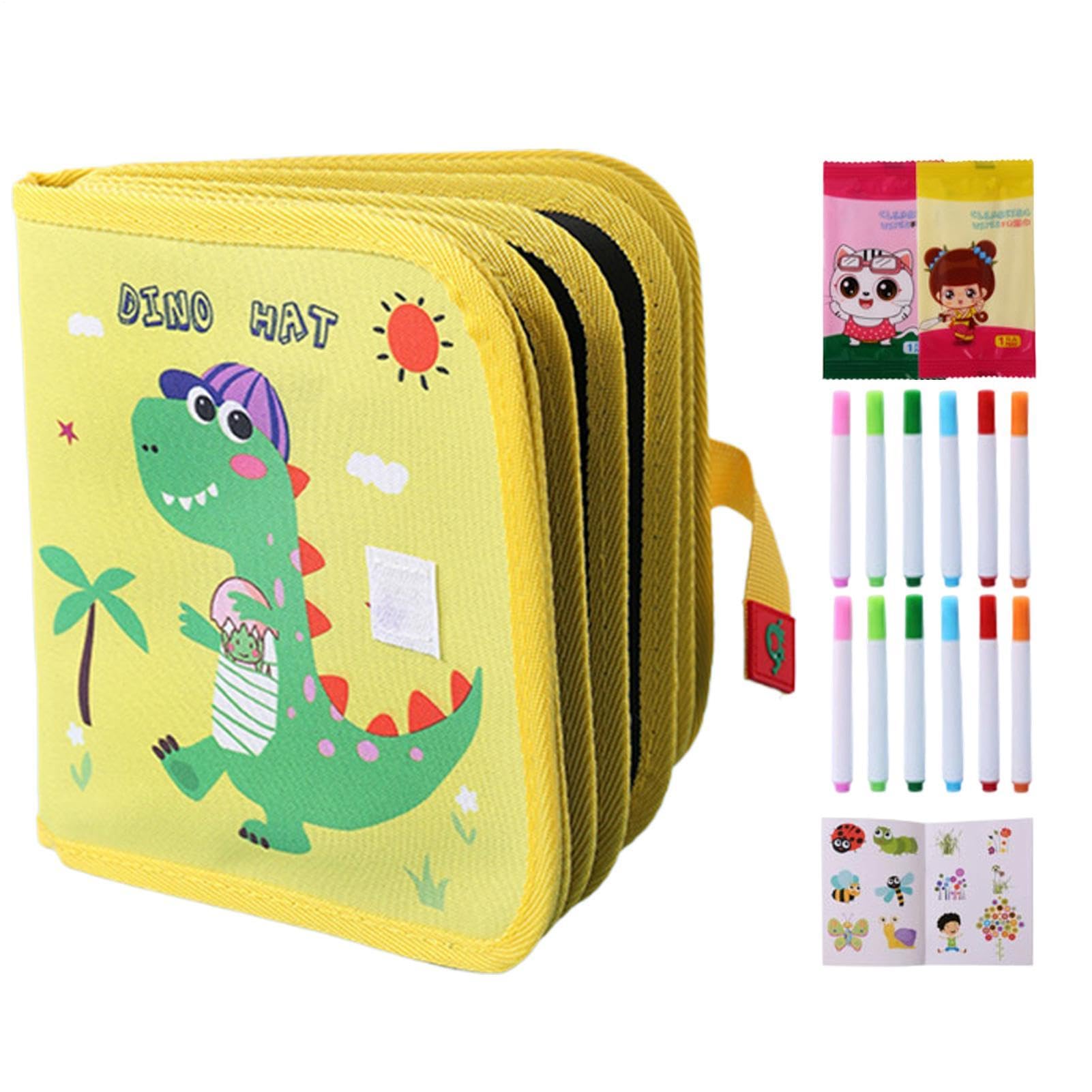 Cuaderno reutilizable de dibujo infantil portátil con rotuladores para pintar en el colegio 8