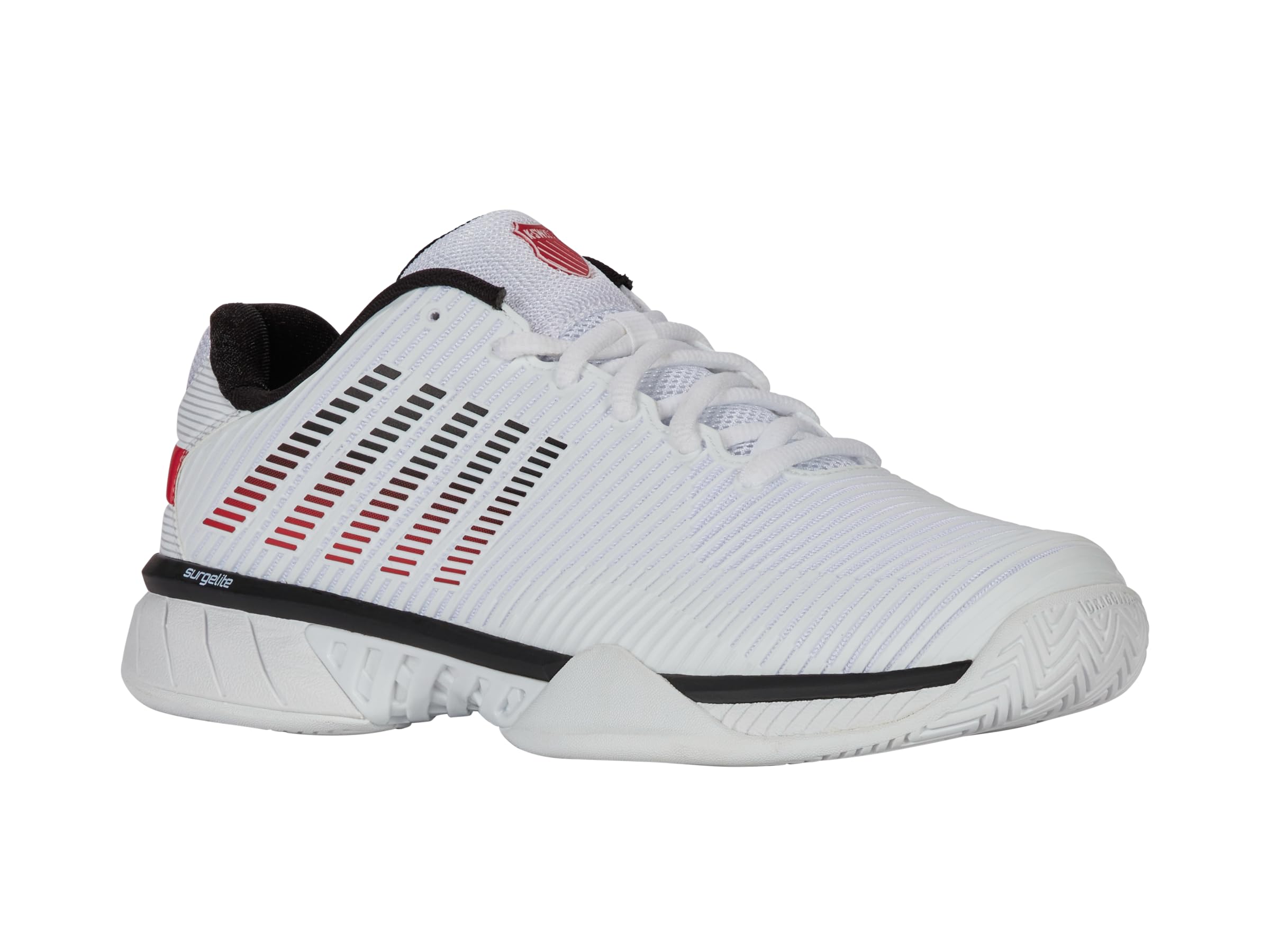 K-Swiss Men's Hypercourt Express 2 Tennis Shoe, White/Black/Mars Red, 7.5 W