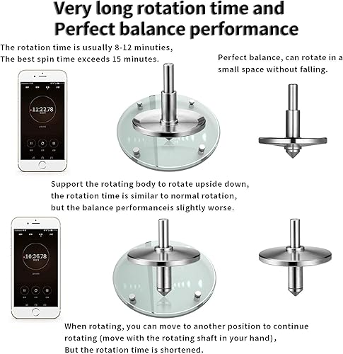 Miniatura 4 de CHEETOP Parte superior giratoria de metal, acero inoxidable de precisión de alto rendimiento, para matar el tiempo, antigravedad, giroscopio de