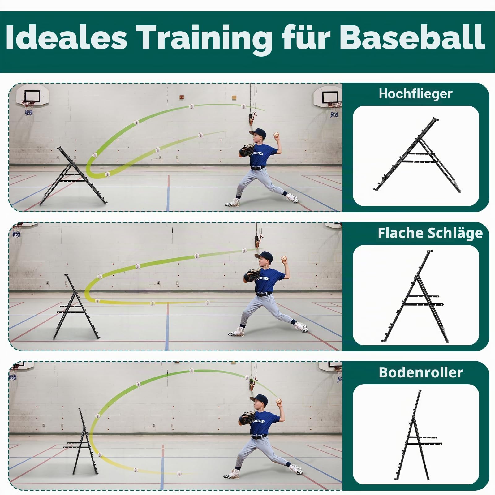 LIANTRAL Rebounder für Fußball, Volleyball Netz, 80 x 87 cm, verstellbares Kickback-Ziel