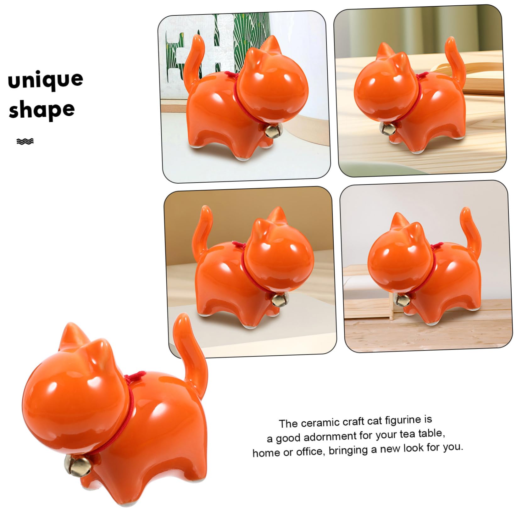 PRETYZOOM Statuetta Di Gatto in Ceramica Fatta A Mano Da 4 Pezzi Per Interni Piccola Statuetta Di Gattino Ornamento Artigianale in Ceramica Statua Di Animale Decorazione Per Tavolo