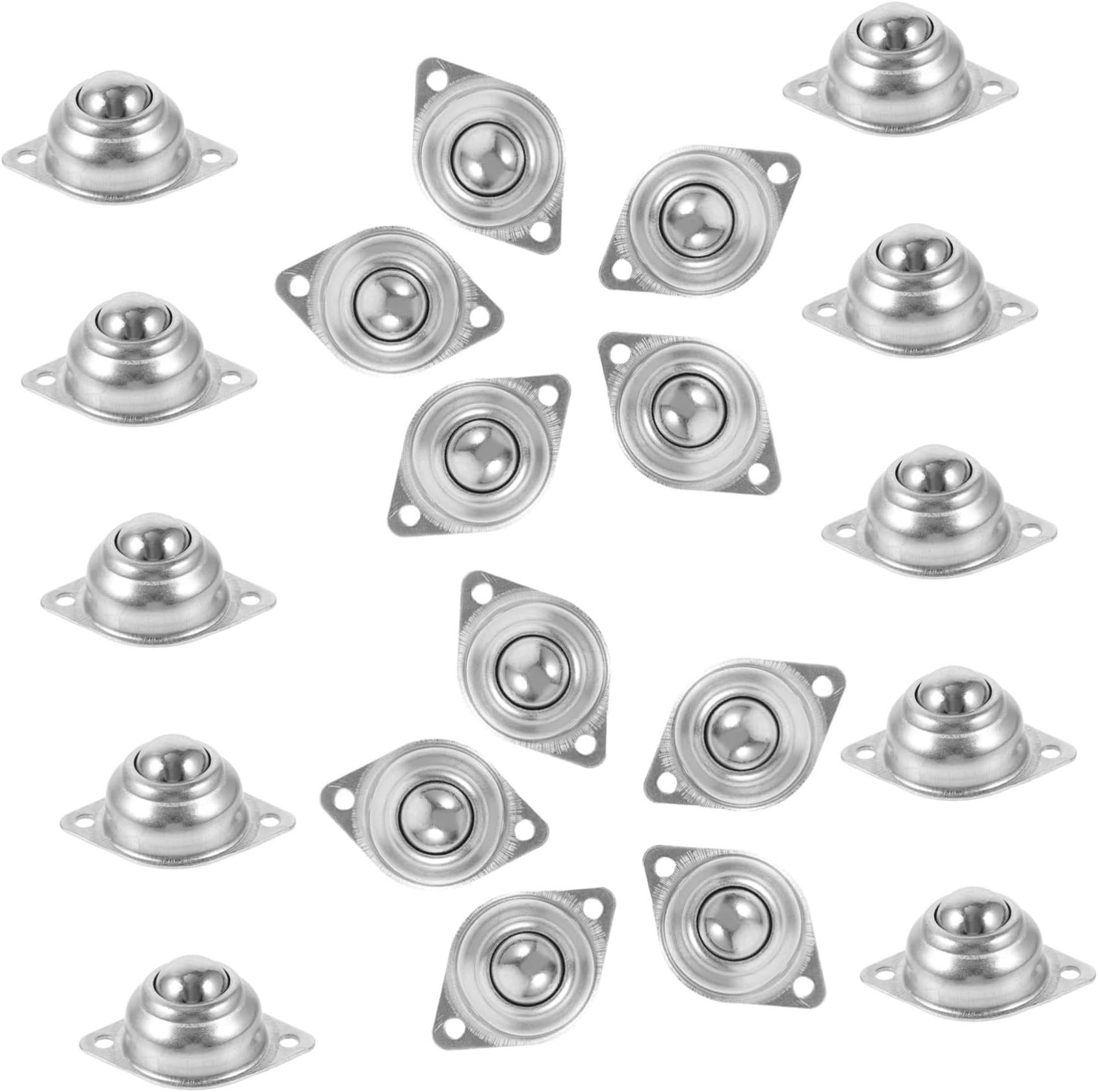 Gatuida 40 Pcs Universal Ball Steel Roller Small Storage Case Roller Ball Bearing Roulette Two Holes Ball Transfer Bearing Unit Mini Appliances عجلات للأثاث To Rotate Transport Kitchenware