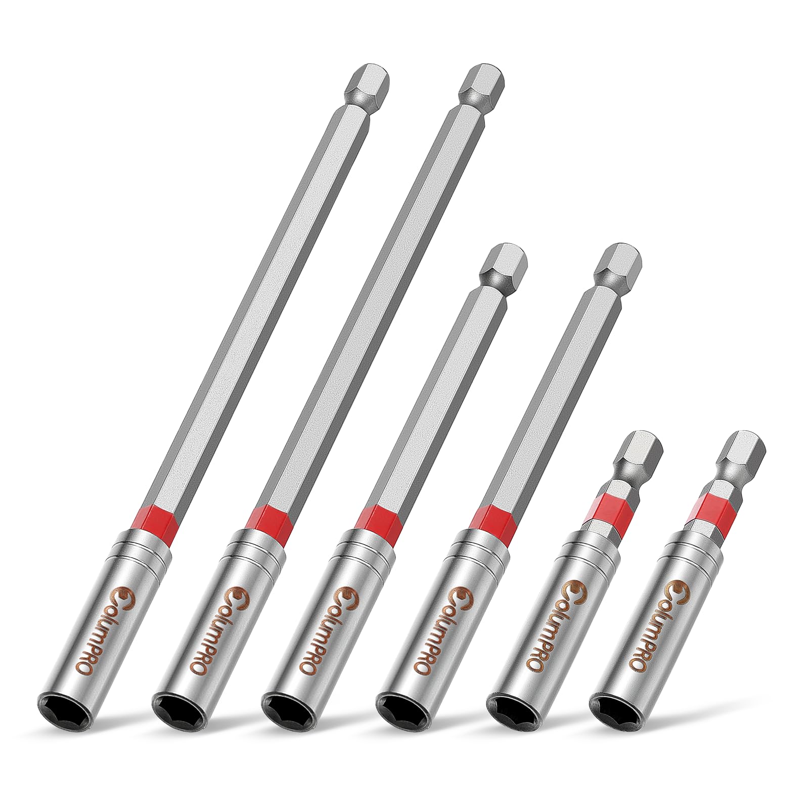 Lot de 6 supports de clé d'extension magnétiques en acier S2 de 60, 100, 150 mm