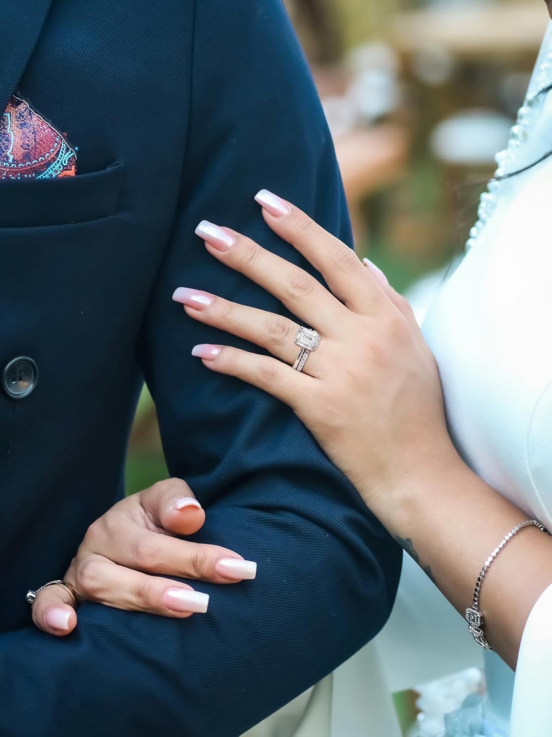 KSTYLE Classic Moissanite Wedding Ring Set for Women 1.35-2.48CTTW | D Color-VVS1 | S925 Sterling Silver Engagement Rings 18K White Gold Plated Moissanite Bridal Rings Sets Promise Rings for Her