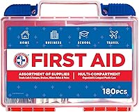 Be Smart Get Prepared 180 Piece First Aid Kit - FDA Approved USA Made for Home, Car, Travel, Camping, Office & Emergencies
