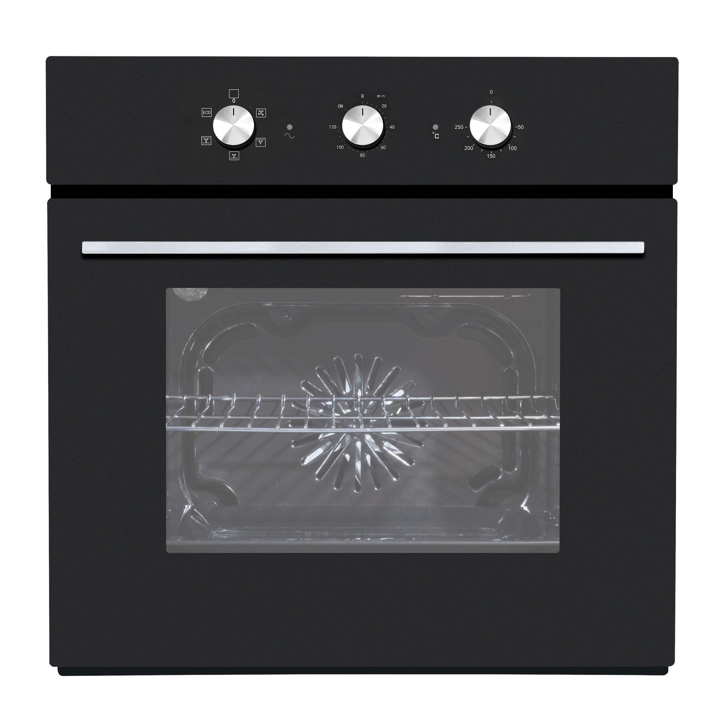 Baridi Built-In 5-Function Fan Assisted Electric Oven with Timer 60cm, 55L Capacity - Black - DH110